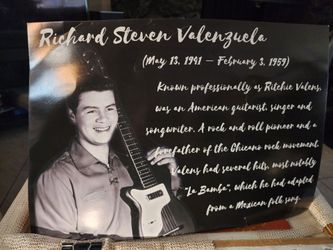 Rare Ritchie Valens, 12x17.5 dimensions career picture