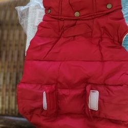 FRESCO RED Med HOODED DOG PARKA