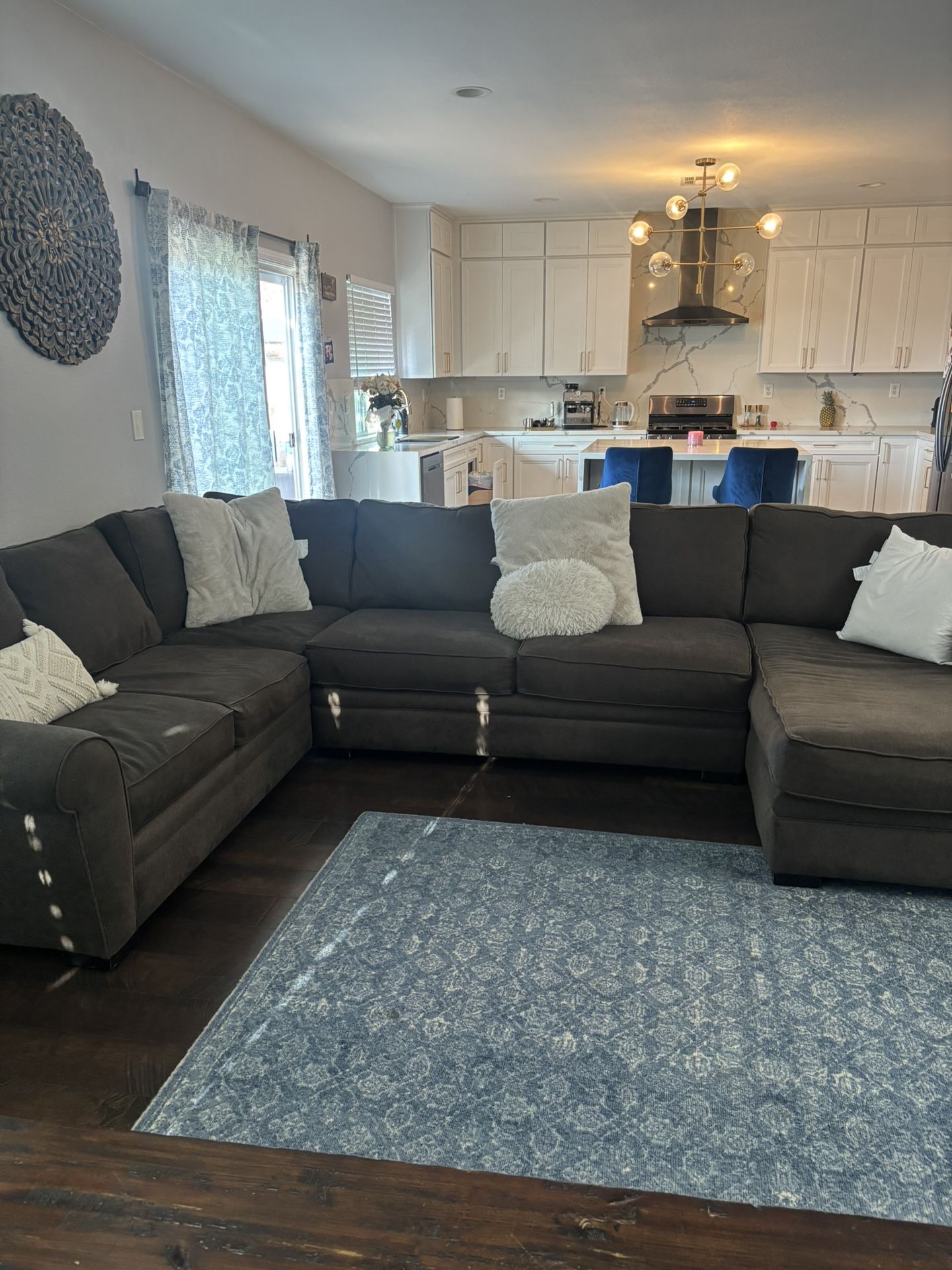 grey 3  piece Sectional couch 