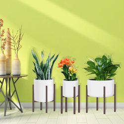$20 Metal Plant Stand Indoor outdoor, large size heavy duty Adjustable Plant Stands for 12 to 16 Inches Pots, Mid Century Modern flower pots Holder Pl