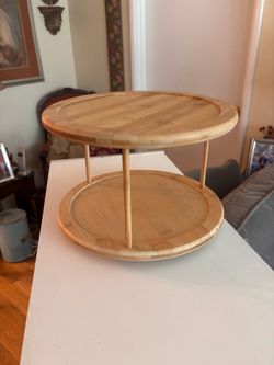 The Container Store Bamboo Two-Tier Lazy Susan