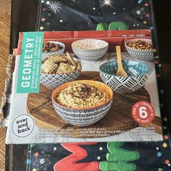 overandback Geometry All-Purpose Bowls 6-piece set