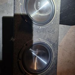 Subwoofers 

2 mtx thunder 6000 10 with box 

2 eclipse sw6103.4 with box 

1 performance teknique icbm-5610 with box 

2 Autotek SS104-B 10 with box 