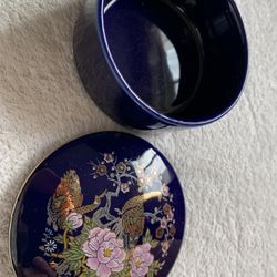 Japanese  Blue Trinket Box