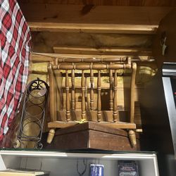 Antique Wooden Magazine Rack 