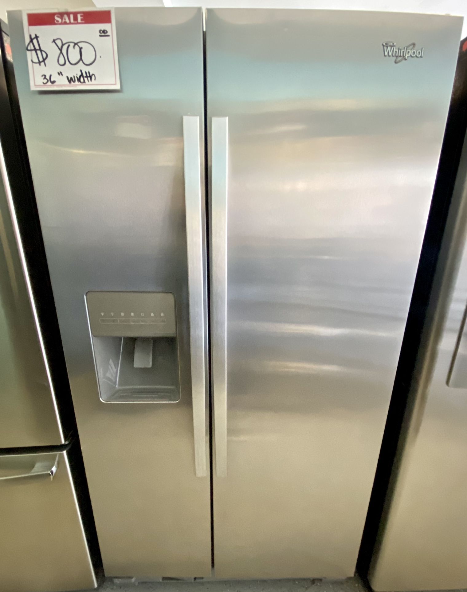 Whirlpool Used Side By Side 36”width Fridge +10% Discount Off