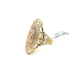 14kt Gold Tri Color Virgin Mary Ring Size 6 1/2 3.30grams 163676 1