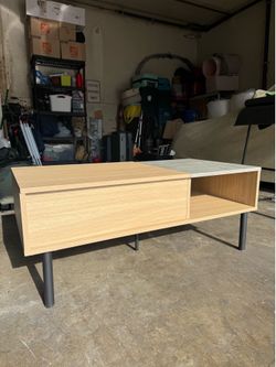 Rectangular wooden coffee table