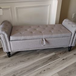 51-in Bedroom Bench, Tufted Ottoman Bench