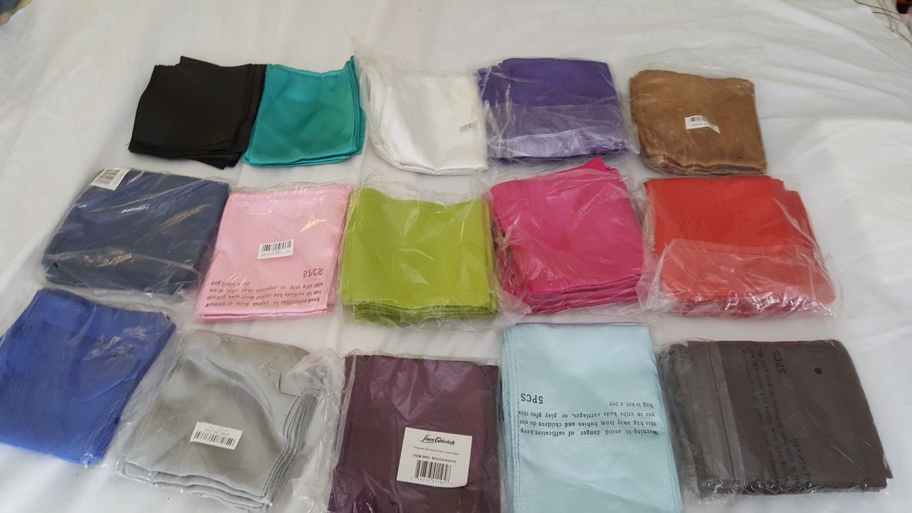 We have all type of stuff ranging from Table covers, chair covers, sashes, round & square