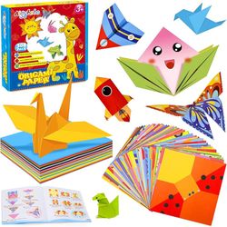 Origami Paper Set, 308PCS Kids Craft Paper Kit with Instructional Book for Girls Age 6,7,8,9,10,11,12, Art Projects Supplies for School Class Craft Le