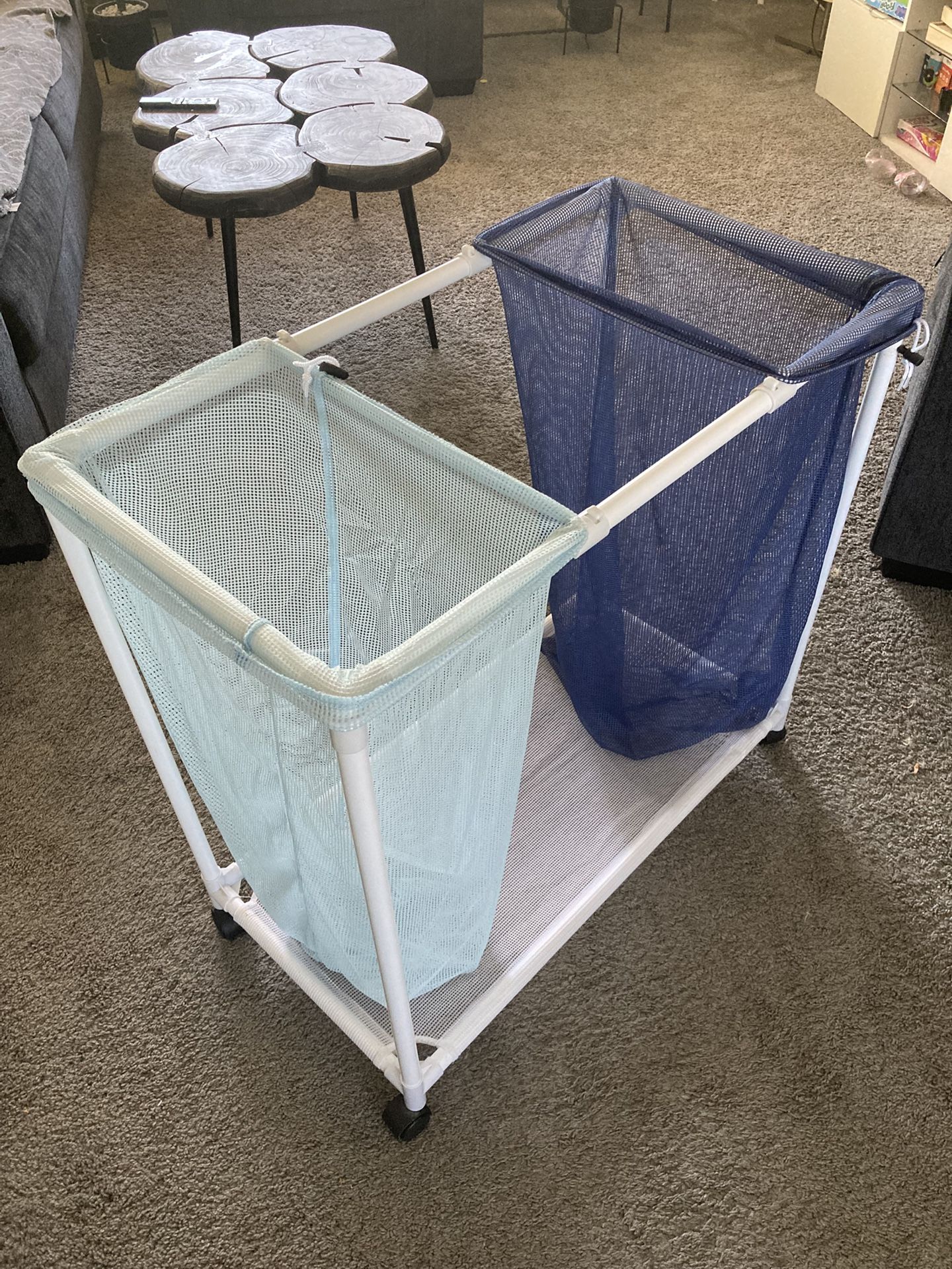 Laundry sorter with wheels