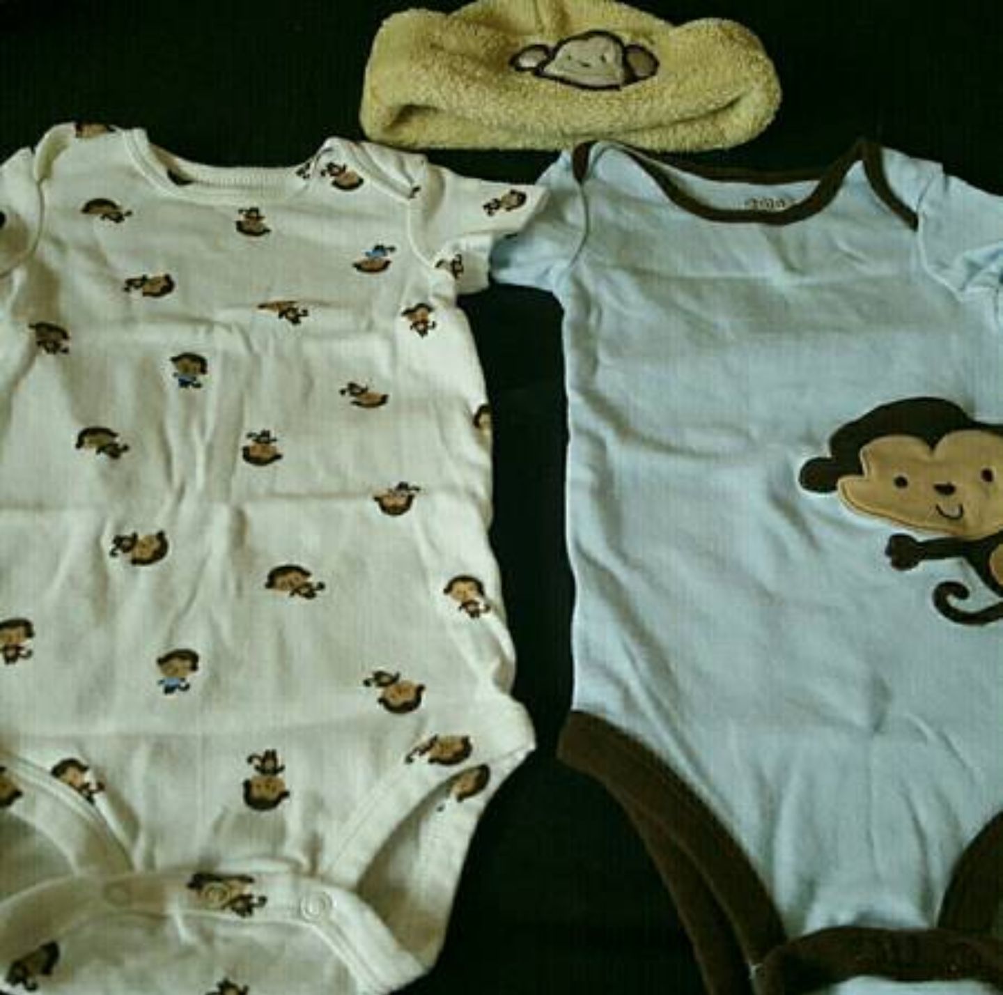 NWOT MONKEY ONESIES AND HAT BUNDLE