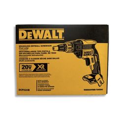DEWALT NEW DCF620B 20 VOLTS Li Ion BRUSHLESS DRYWALL  SCREWGUN DRILL WITH CLIP ( No Battery No Charger )