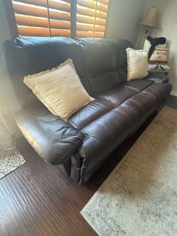 Dark Brown Leather Sofa