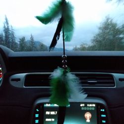 Green, Beaded & Feathered