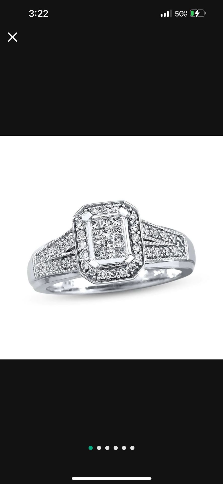 Diamond Wedding Ring Set Engagement 10k Princess Cut 1/3 Ct Wedding Band 1/20 ct tw Round-cut 10K 