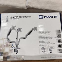 Triple Monitor Arm / Desk Mount (Mount-It MI-2753) – USB‑C + USB