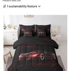 7 Piece Race Car Bedding Set FULL Size (NEW IN PACKAGING)