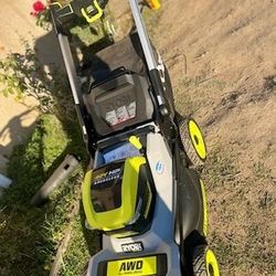  Ryobi 40V HP Brushless Whisper Series 21. in Walk Behind Self-Propelled All Wheel Drive Mower - (2) 6.0 Ah Batteries & Charger