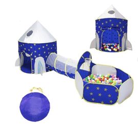 3pc Rocket Ship Kids Play Tent