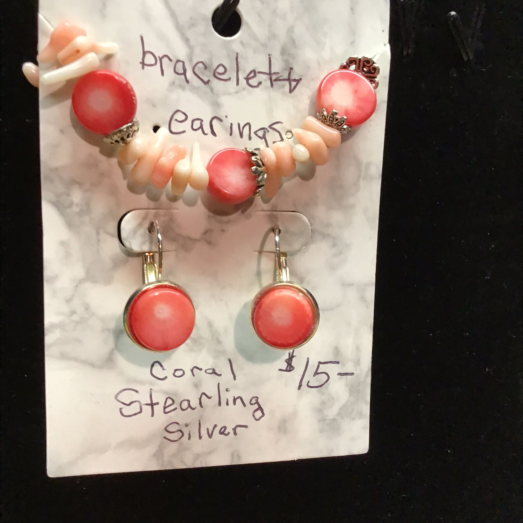 Matching earrings and bracelet set