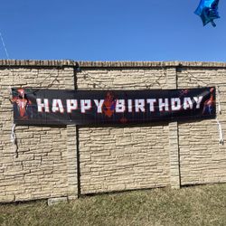 Spider Man Happy Birthday Banner