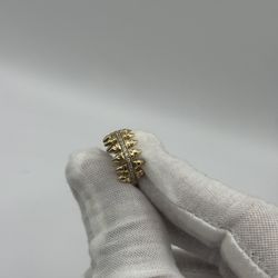 14K Gold Spiked Ring – Unisex – Size 6 with CZ