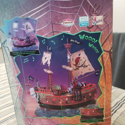 Awesome Halloween Decor Spooky Town Jolly Roger Pirate Ship