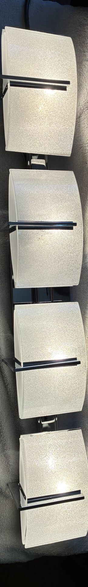 White Frosted Glass/ Chrome Bathroom Vanity Light