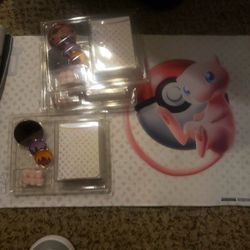 2 Pokemon Mew Mousepads With 3 Matching Deckboxes Coins And Dice