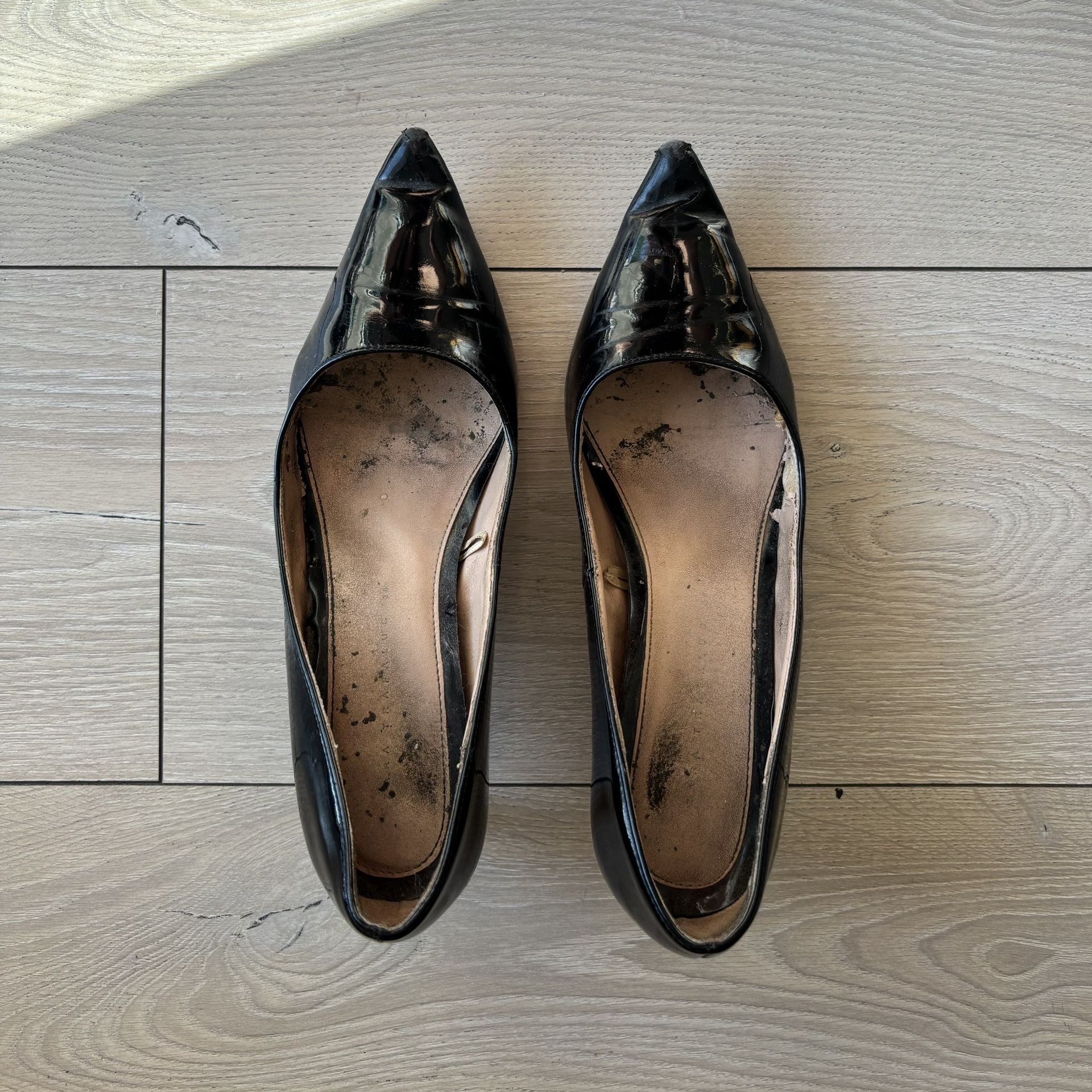 Used Black Zara Kitten Heels Size EU 38