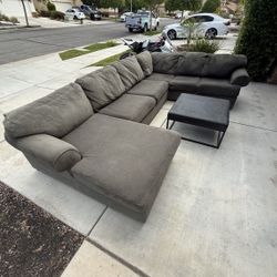 Gray Ashley Sectional Couch Sofa 