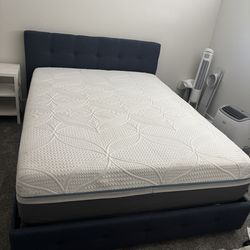 Queen mattress with bed frame / head board included