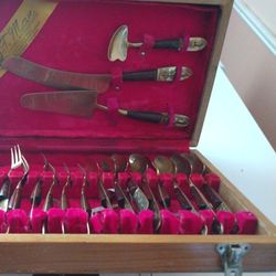 Antique Teakwood/Brass Utensil Set $500 or Best Offer