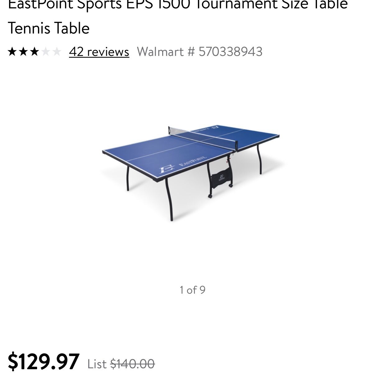Ping pong table EPS 1500 Brand new in box never used