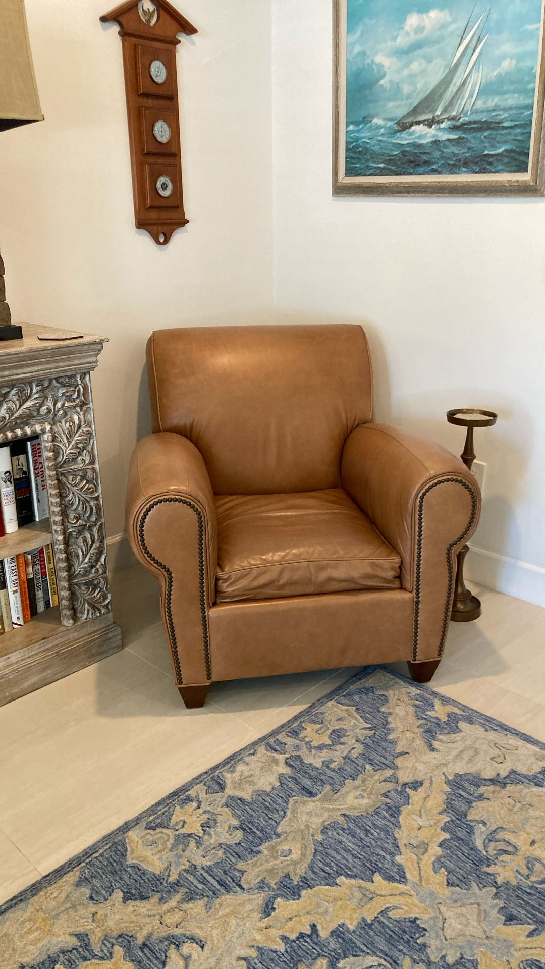 Top Grain Leather Arm Chairs (2)