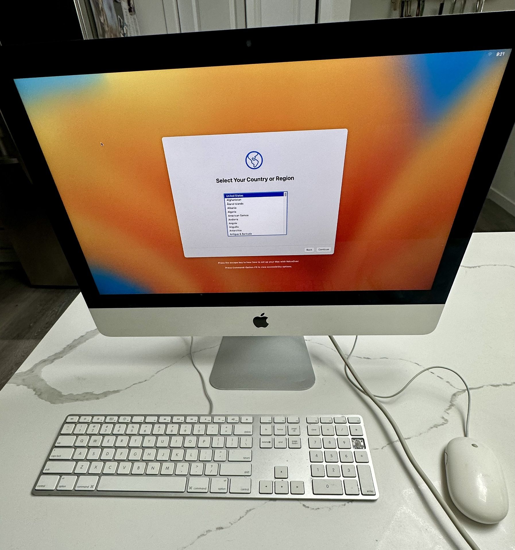 21.5” iMac Setup, 2017 era 8GB/1TB