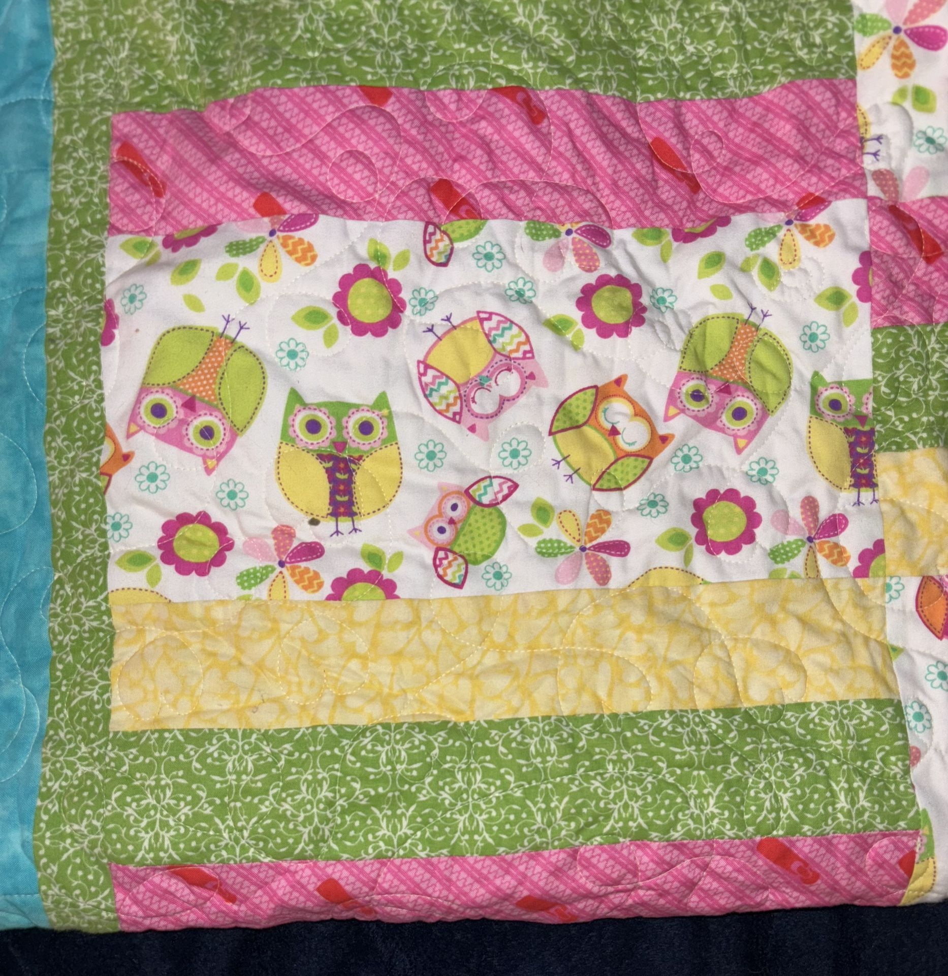 Station Stitchers Girls Owl Theme Quilt For Sale