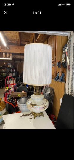 Vintage Hurricane Table Lamp with Shade