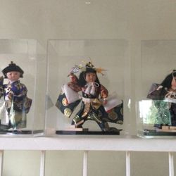 Japanese hero dolls in protective case