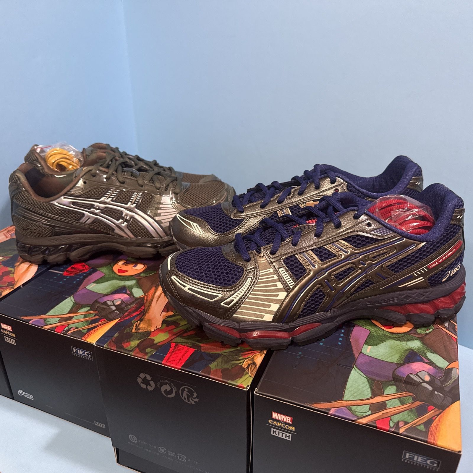 ASICS Gel-Kayano 12.1Kith Marvel vs. Capcom Captain America vs. Guile Sealed Box (Comic Included) Size 10 Men’s New  