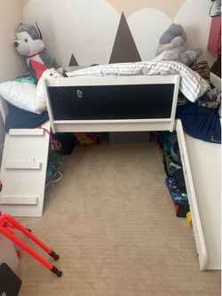 Twin loft bed with slide