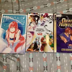 Dragon Hunter #11,Manga sampler 2022 and Mermaid Boy #1 English manga lot of 3 