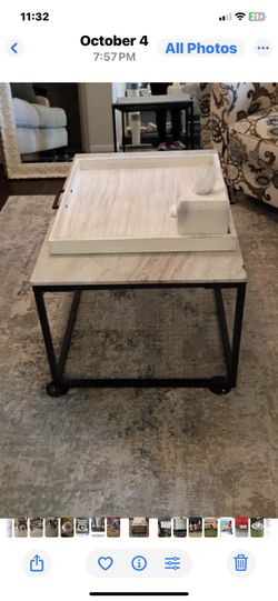 Used Marble And Metal Coffee Table(table Only)