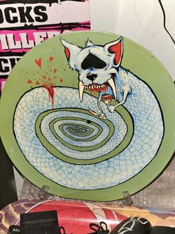 Original Art Acrylic on E-40 Record Dog Dragon