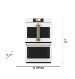 Café - 30" Smart Built-In Double Electric Convection French Door Wall Oven with No Preheat Air Fry - Matte White