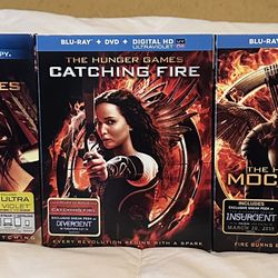 The Hunger Games (Franchise) -3 Blu-Rays And DVDS
