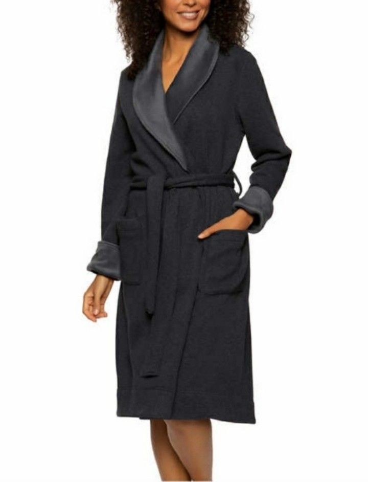 Kirkland Signature Fleece Lined Robe  Grey Large