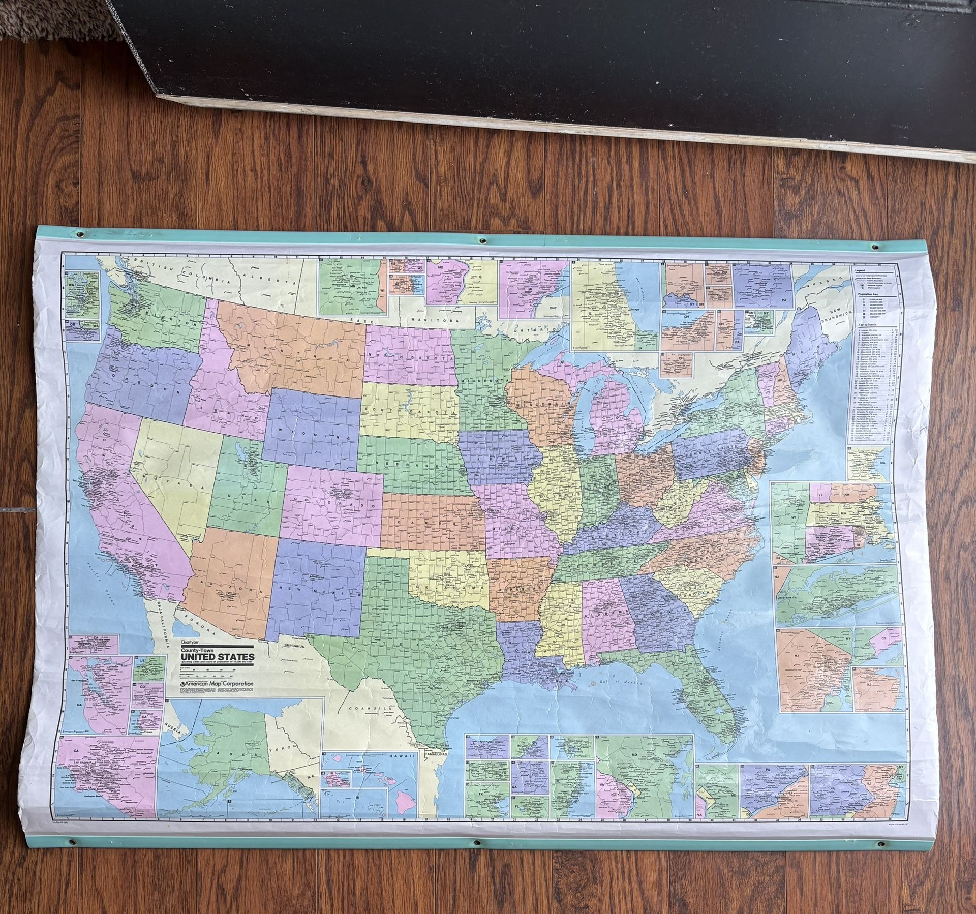 Laminated United States Wall Map 27"x38"